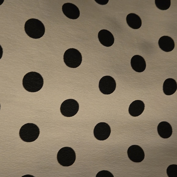 Michael Kors Top White black polka dots banded hem roll sleeve size 1x - Picture 2 of 6